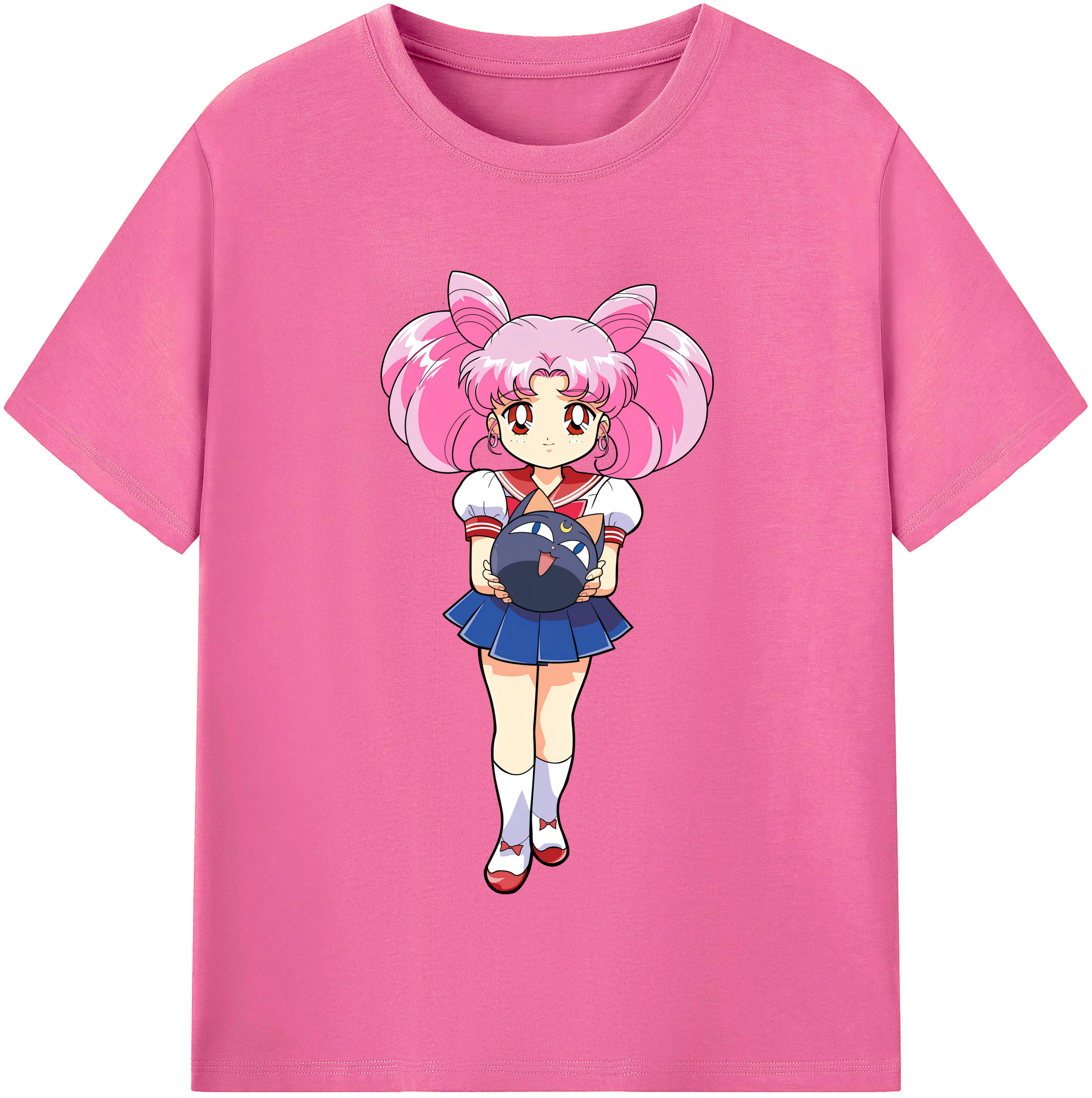 （画像用） 美少女戦士セーラームーン ちびうさ Sailor Moon Chibiusa Tsukino Usagi Small Lady Serenity レディースカジュアルプリントTシャツ（綿100％）